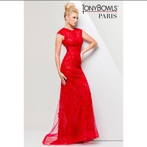 Tony Bowls Red Lace Dress